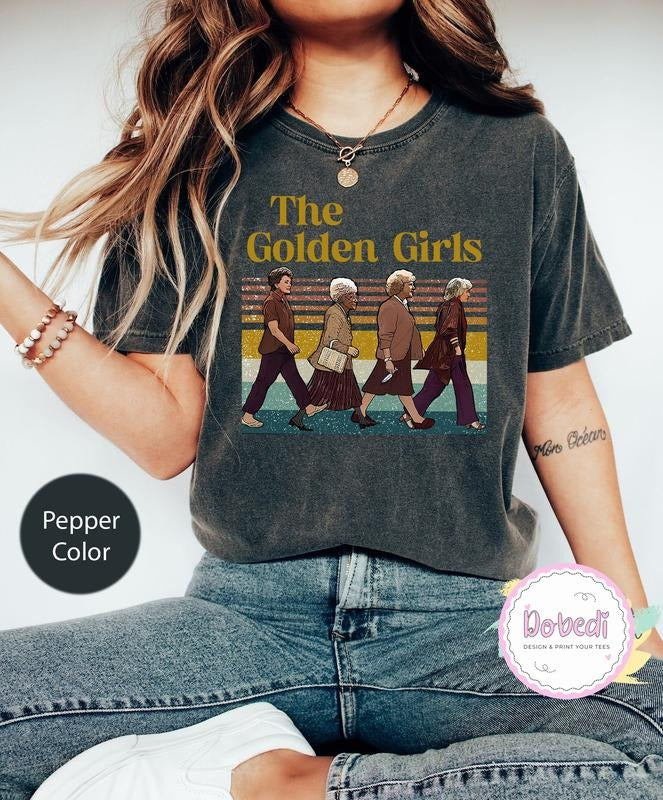Golden Girls Cross Road Comfort Colors Shirt, The Stay Golden Shirt Best Price Hoodie, Sweatshirt | RetroVerseTees.com