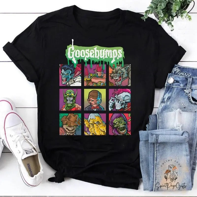 Goosebumps 90s Movie Vintage Shirt,   Land, Characters Tshirt, Slappy, Will Blake, Carly Beth Caldwell, The Haunted Mask...