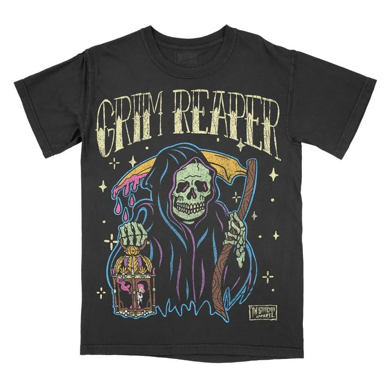 Grim Reaper Comfort Colors Unisex T-shirt, Gothic, Alternative Fashion, Goth, Alt, Halloween Vintage Tee Traditional...