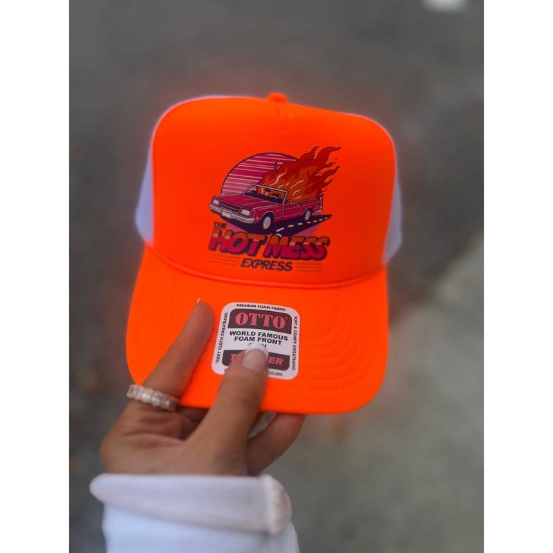 HOT MESS EXPRESS NEON ORANGE HAT T-Shirts, Hoodie, Sweatshirt | RetroVerseTees.com