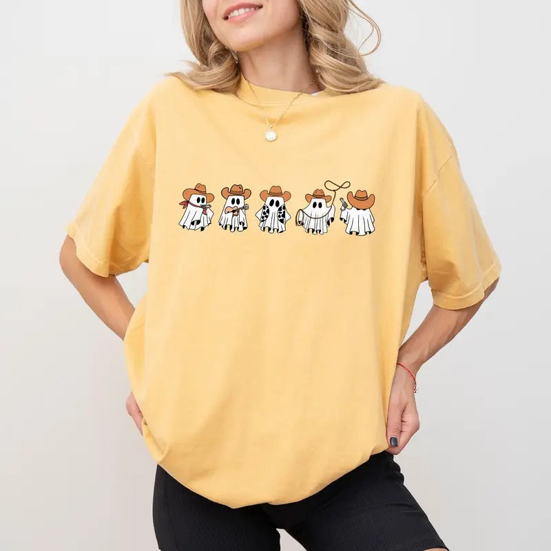 Halloween Cowboy Ghosts Shirt Comfort Colors, Funny Country Cowboy Ghost Tee, Vintage Boo-Haw T-shirt, Cute Western...