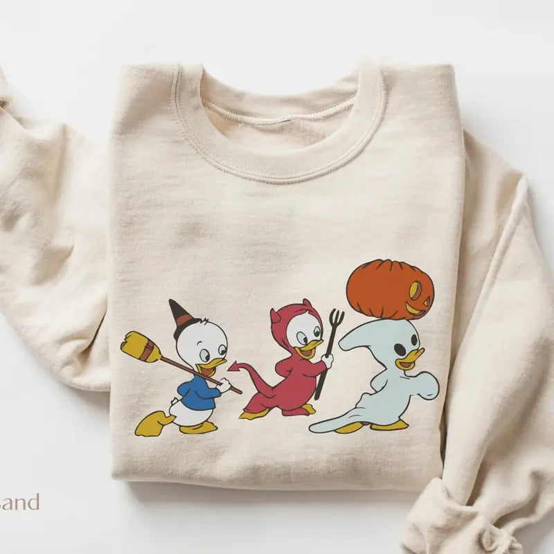 Halloween Ducks Shirt, Vintage Halloween Sweatshirt, Trick or Treat, Retro Halloween, Halloween Sweatshirt, Halloween...