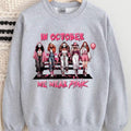 Halloween In October We Wear Pink Shirt, Halloween Horror Characters Shirt, Halloween Horror Girls Shirt, In October...