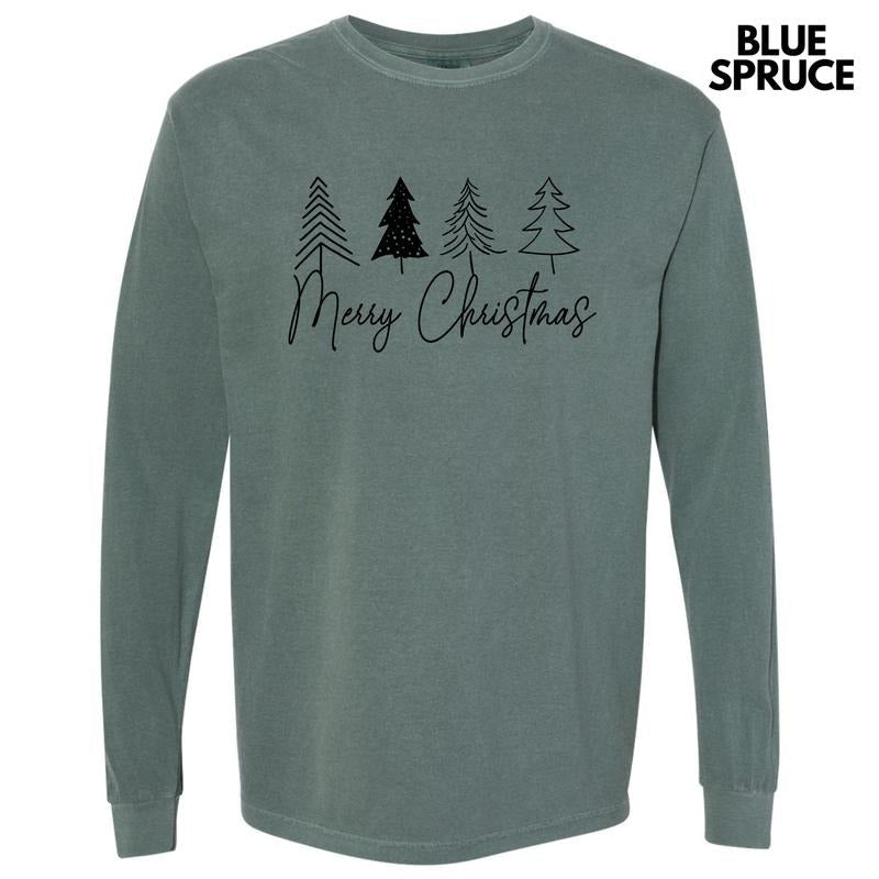 Hand Drawn Merry Christmas Long Sleeve Comfort Colors T-Shirt 'NLB' Hoodie, Sweatshirt | RetroVerseTees.com