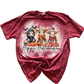 Happy Hallothankmas Bleached Shirt Hoodie, Sweatshirt | RetroVerseTees.com