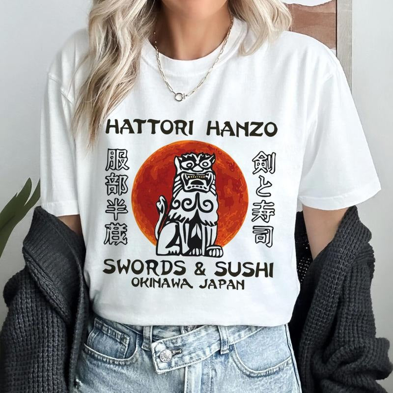 Hattori Hanzo Tee Swords And Sushi Okinawa Japan A Bill Movie Lovers Shirt Hoodie, Sweatshirt | RetroVerseTees.com