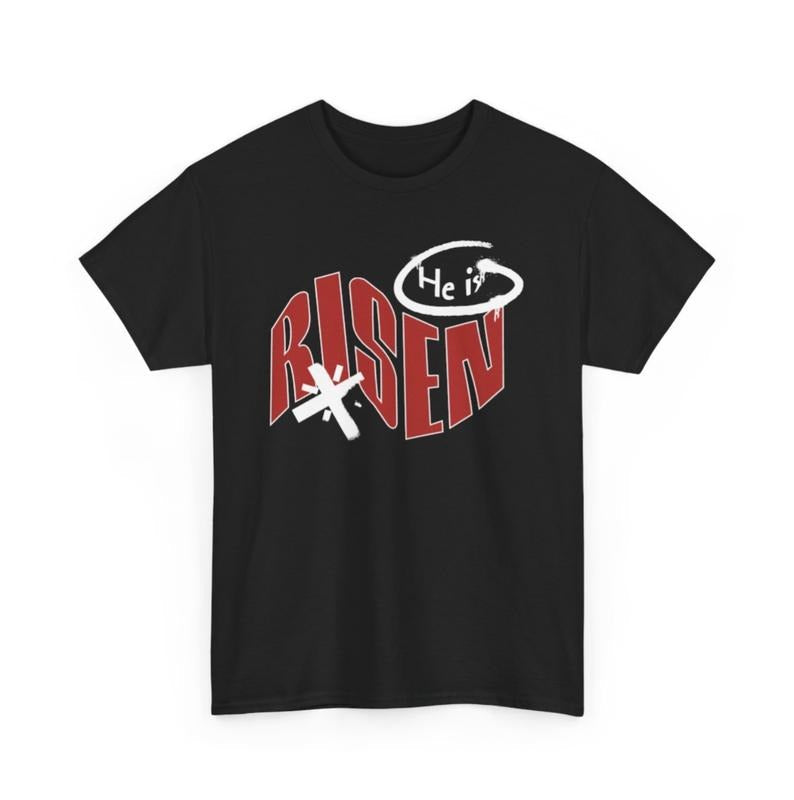 He Is Risen Graphic Tee, 4 Color Options, Christian Apparel Mens Gifts for Easter, Vintage Shirts Graphic Tees for Spring...