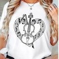 Heart Violin T-Shirt, Cute Violinist Shirt, Violin Player Gifts Tee, Classical Music Lover Tee, Musician Short Sleeve,...