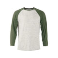 Heather Raglan T-Shirt - Oatmeal & Moss Hoodie, Sweatshirt | RetroVerseTees.com