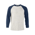 Heather Raglan T-Shirt - Oatmeal & Navy Hoodie, Sweatshirt | RetroVerseTees.com