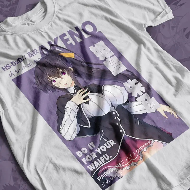 High School DxD Anime T-shirt & Sweatshirt, Akeno Himejima Kawaii Waifu Graphic Tee, Vintage Oversized Unisex Streetwear,...