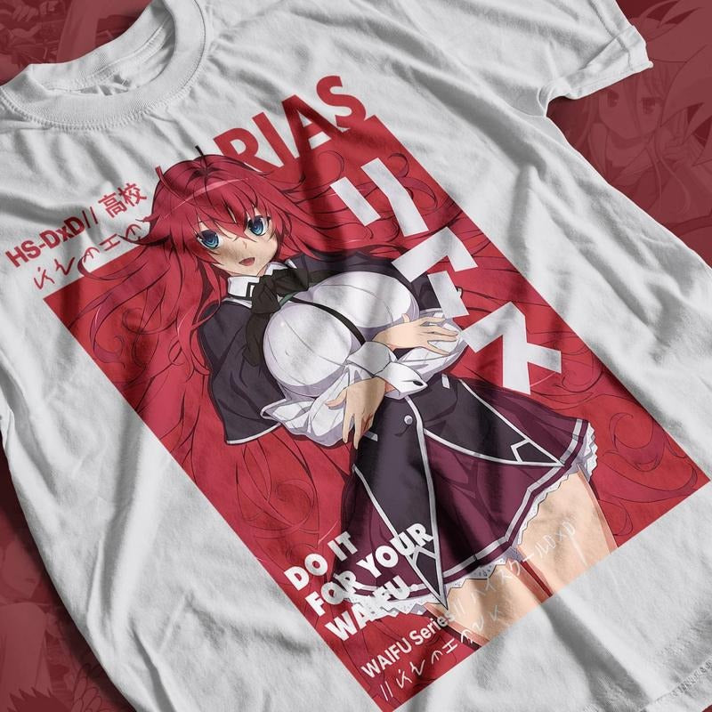High School DxD Anime T-shirt & Sweatshirt, Rias Gremory Waifu Cute Girl Graphic Tee, Vintage Oversized Unisex...