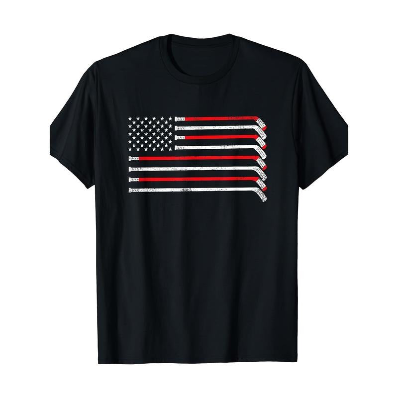 Hockey Theme Man's T-Shirt Made in USA Hoodie, Sweatshirt | RetroVerseTees.com