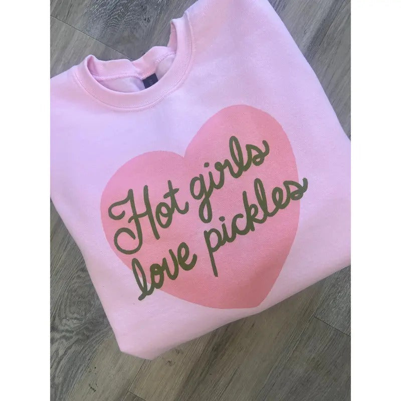 Hot Girls Love Pickles Graphic Top T-Shirts, Hoodie, Sweatshirt | RetroVerseTees.com
