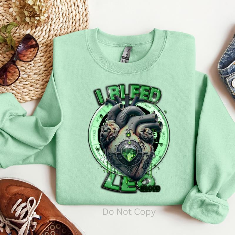 I Bleed Leo DTF Transfer T-Shirts, Hoodie, Sweatshirt | RetroVerseTees.com
