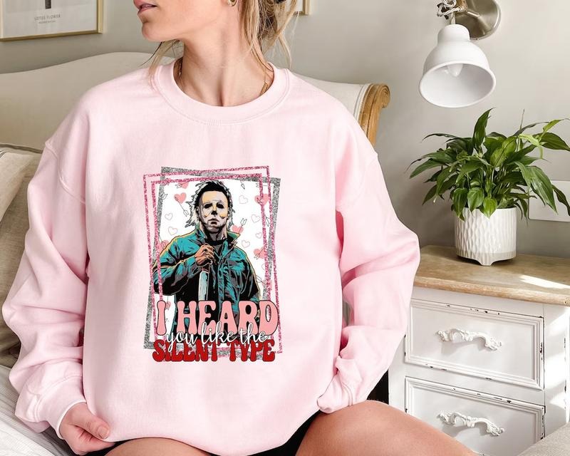 I Heard You Like The Silent Type T Shirt, Horror Characters Shirt, Horror Valentine's Day Gifts, gift for valentine Top...