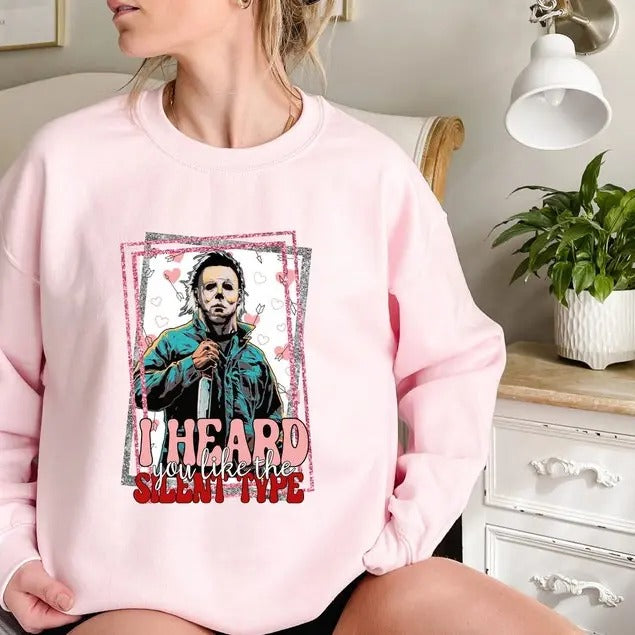 I Heard You Like The Silent Type T Shirt, Horror Characters Shirt, Horror Valentine's Day Gifts, gift for valentine...