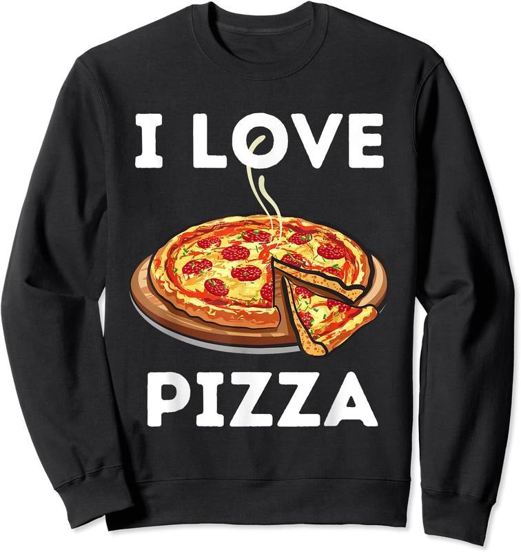 I Love Pizza - Food Lover Foodie Unisex Crewneck Sweatshirt T-Shirts, Hoodie | RetroVerseTees.com