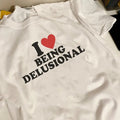 I Love Tee, Unisex T-shirt, Gift for him, Gift for her, Trending shirt, I heart | I Love Being Delusional | 90s Aesthetic...