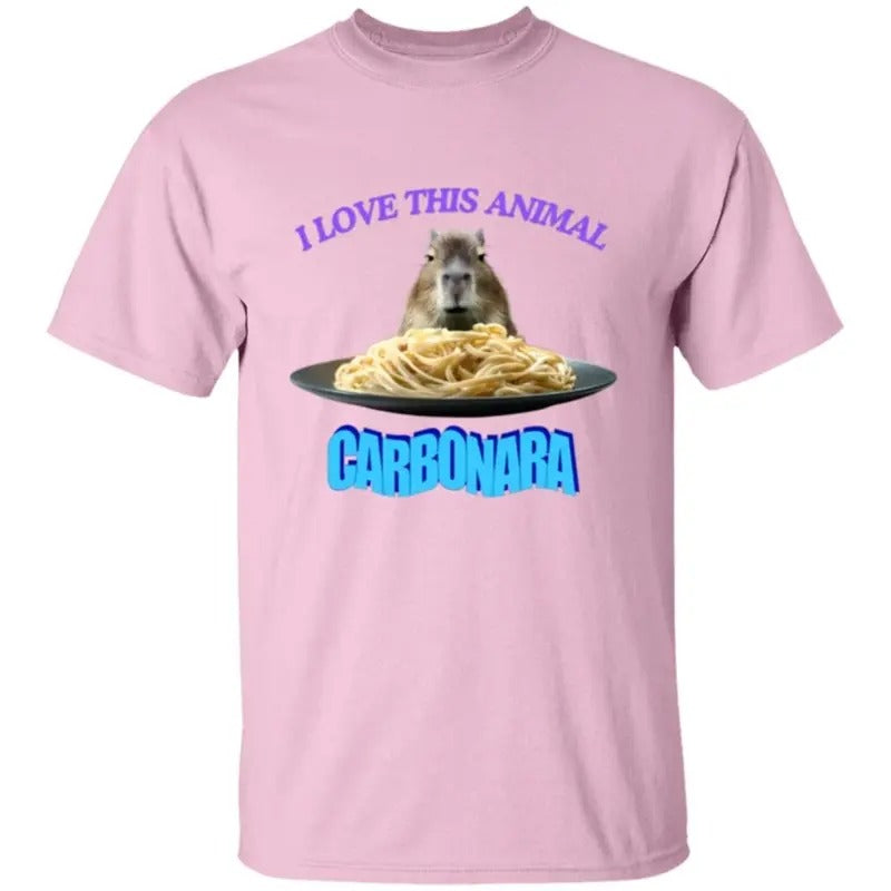 I Love This Animal Carbonara Shirt, Funny Capybara Shirt, Capybara Meme, Funny Animal Tshirt, Funny Meme Tshirt Hoodie,...