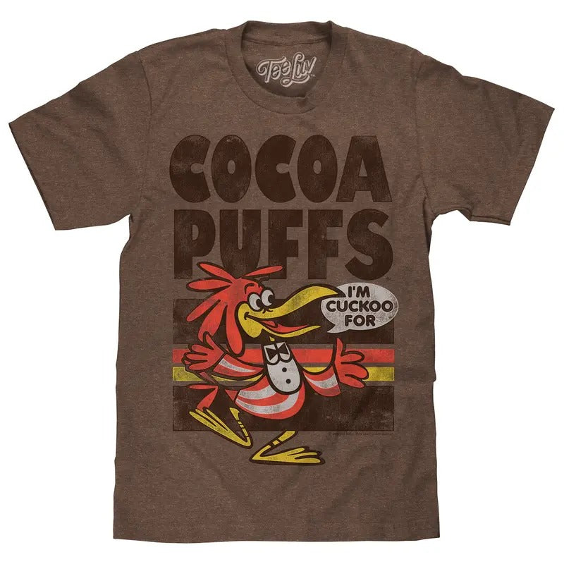 "I'm Cuckoo For Cocoa Puffs" T-shirt - Brown Hoodie, Sweatshirt | RetroVerseTees.com