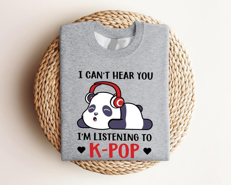 I'm Listening To K-pop Shirt, Kpop Lover T-shirt, Korean Music Lover Birthday Gift Tee, Unisex Music Fan Short Sleeve,...