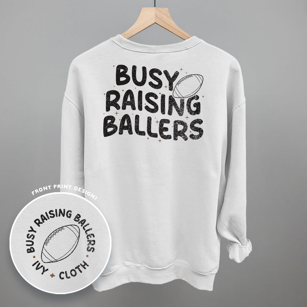 Busy Raising Ballers Football (Back Print) T-Shirts, Hoodie, Sweatshirt | RetroVerseTees.com (Image 2)