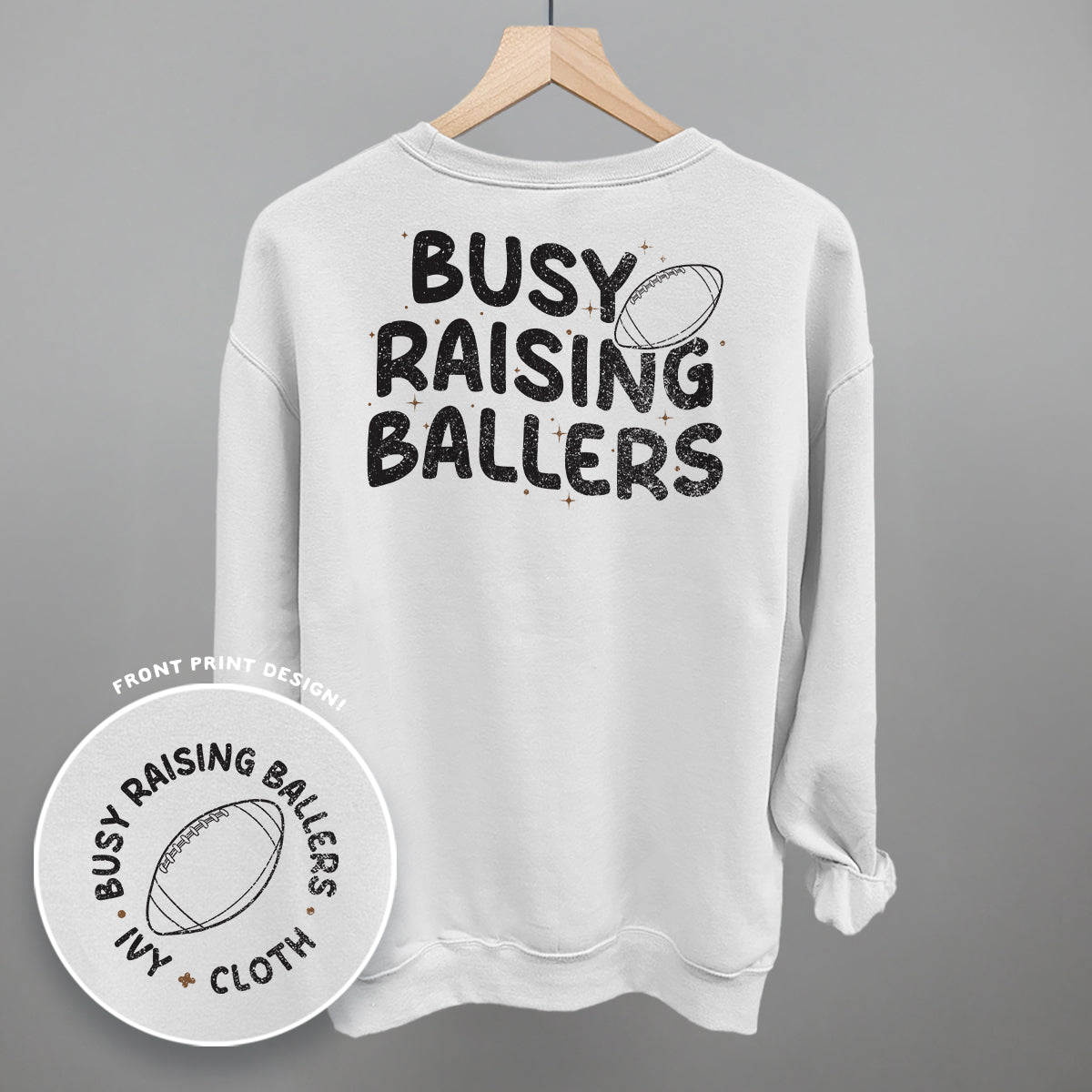 Busy Raising Ballers Football (Back Print) T-Shirts, Hoodie, Sweatshirt | RetroVerseTees.com (Image 2)