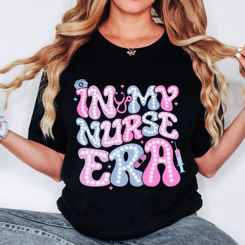 In My Nurse Era T-Shirt, Nurse Life Shirt, Retro Nurse T-Shirt, ICU Shirt Hoodie, Sweatshirt | RetroVerseTees.com