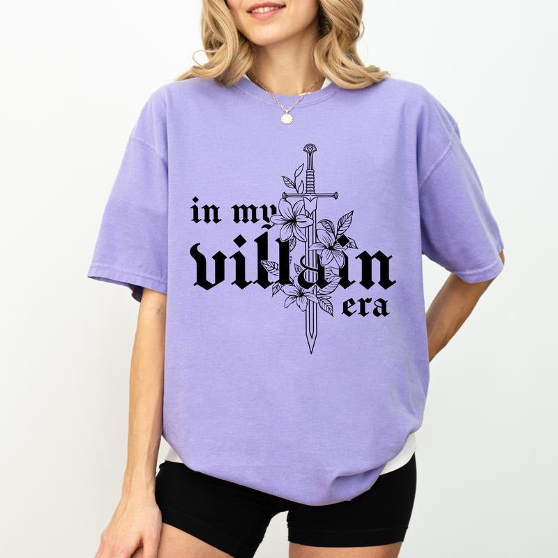 In My Villain Era Comfort Colors Shirt, Morally Grey Book Club Graphic Tee, Bookish Unhinged Shirt, Funny T-shirt For...