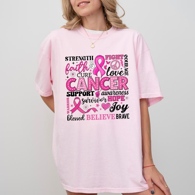 In October We Wear Pink Comfort Colors Shirt, Breast Cancer Awareness Unhinged Tees, Breast Cancer Survivor Graphic...