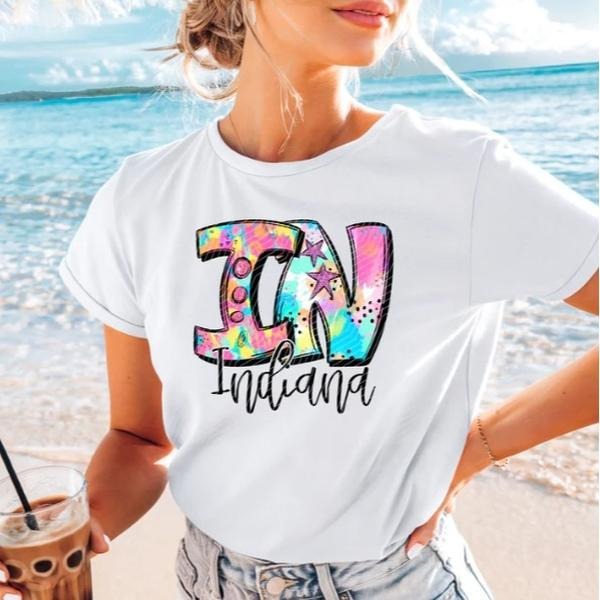 Indiana Neon Splash DTF Transfers - THIS IS NOT A SHIRT Hoodie, Sweatshirt | RetroVerseTees.com