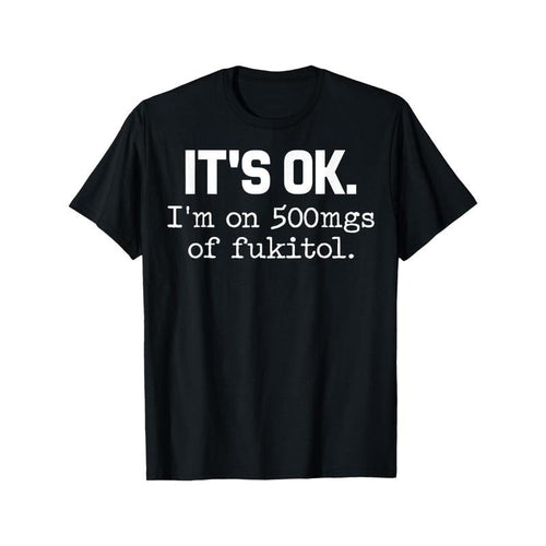 'It'S Ok' Sarcasm T-Shirt - 100% Cotton Crew Neck, Short Sleeve, Regular Fit, Geometric Pattern, All-Season Casual Tee...