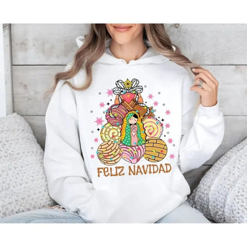 It's Abuelita And Pan Dulce Season Shirt, Coquette Mexican Christmas Hoodie, Tis The Season Sweatshirt, Feliz Navidad,...