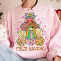 It's Abuelita And Pan Dulce Season Tshirt Sweatshirt, Coquette Mexican Christmas, Feliz Navidad, Conchas Y Cafecito,...