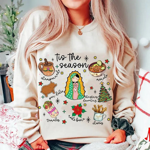 It's Abuelita And Pan Dulce Season Tshirt Sweatshirt, Mexican Christmas, Tis The Season Concha Shirt, Feliz Navidad,...