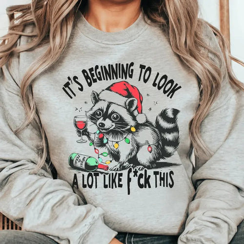 It's Beginning to Look a Lot Like F*CK this Crewneck Christmas Sweatshirt. l Everyday Softstyle Christmas Unisex Pullover...