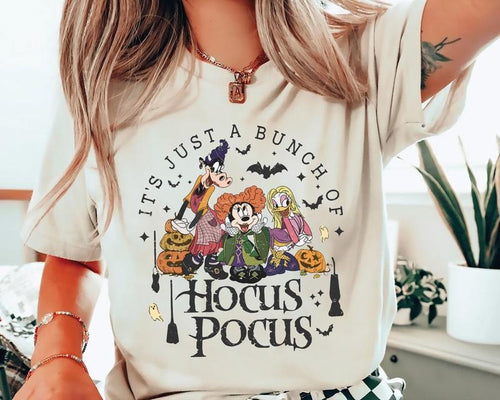 It's Just A Bunch Of Hocus Pocus Shirt, Spooky Season Shirt Hoodie, Sweatshirt | RetroVerseTees.com