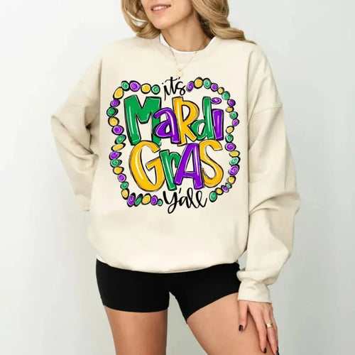 It's Mardi Gras Y'all Mardi Gras Tshirt Sweatshirt Hoodie, New Orleans Sweatshirt, Womens Graphic Tee, Fat Tuesday Shirt,...