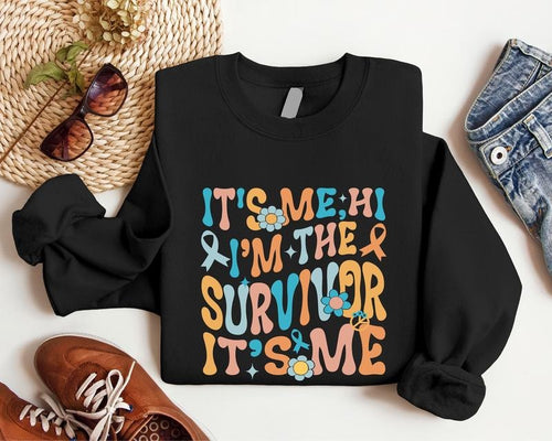 It's Me Hi, I'm The Survivor It's Me Sweatshirt, Cancer Awareness Hoodie, Cancer Survivor Gift Sweatshirt, Fighter...