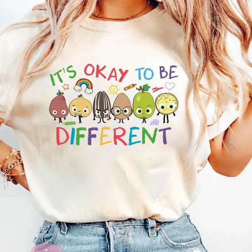 It's Okay To Be Different Shirt, Sped Tee, Neurodiversity Gift, Special Education Shirt, AAC Teacher Shirts, RBT Shirt,...