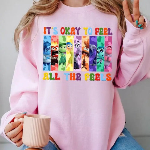 It's Okay To Feel All The Feels Shirt, Mental Health Matter Shirt, Emotional support shirt, Feelings shirt, Inside Out...
