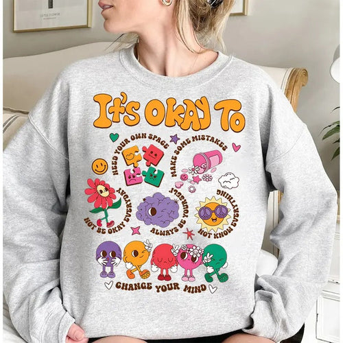 It's Okay To Feel All The Feels Sweatshirt, Mental Health Awareness Shirt, Psychologists Shirt, Trendy Therapy Shirt,...