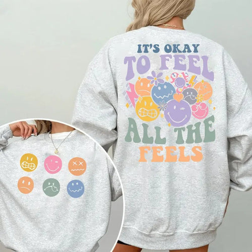 It's Okay To Feel All The Feels shirt, Mental Health shirt, Inclusion Shirt, Speech Therapy Shirt, BCBA Shirt, RBT...