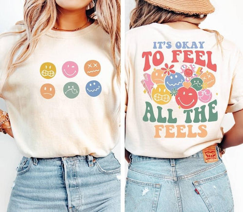 It's Okay To Feel All The Feels, Mental Health Shirt, Speech Therapy Shirt, Inclusion Shirt, Autism Awareness,BCBA...