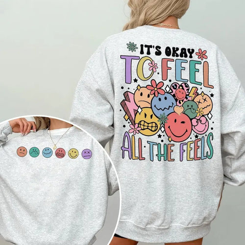 It's Okay To Feel All The Feels, Mental Health shirt Hoodie, Sweatshirt | RetroVerseTees.com
