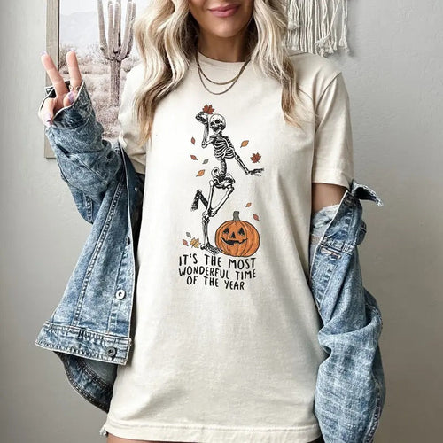 It's The Most Wonderful Time Of The Year Skeleton Shirt Halloween Shirt Halloween Party Shirts Skeleton Fall Shirtfall...