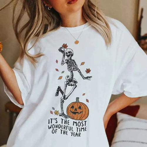 It's The Most Wonderful Time Of The Year Skeleton TShirt -  Skeleton Fall Shirt