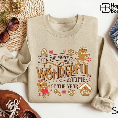 It's The Most Wonderful Time Of The Year Sweatshirt, Cute Gingerbread Christmas Family Gingerbread Holiday Sweatshirt for...