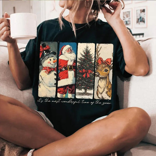 It's The Most Wonderful Time Of The Year Tshirt Sweatshirt, Santa Christmas, Christmas Coquette Bow, Reindeer Snowman,...